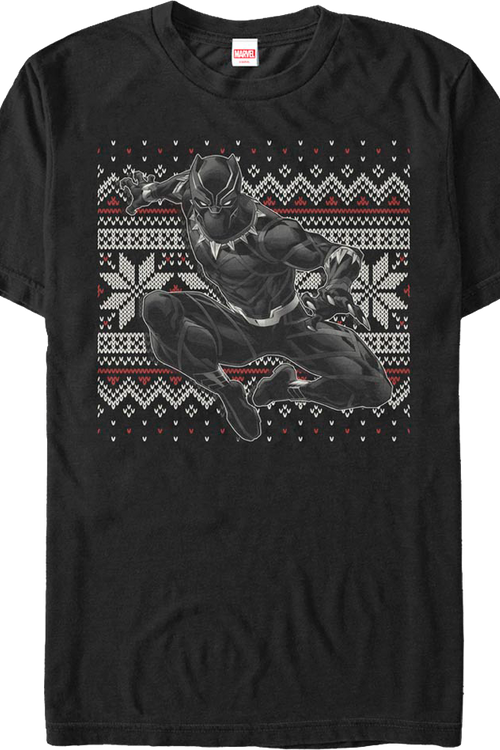Faux Ugly Black Panther Christmas Sweater Marvel Comics T-Shirtmain product image