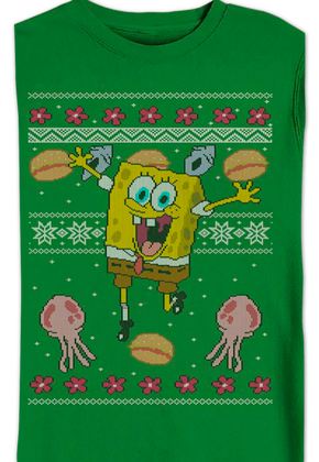 Faux Ugly Christmas Sweater SpongeBob SquarePants Sweatshirt