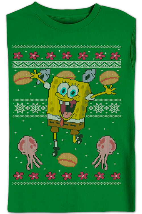 Faux Ugly Christmas Sweater SpongeBob SquarePants Sweatshirtmain product image