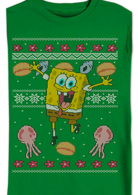 Faux Ugly Christmas Sweater SpongeBob SquarePants Sweatshirt - main product image