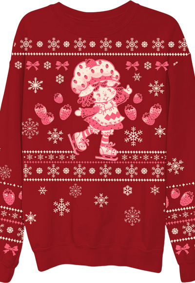 Faux Ugly Christmas Sweater Strawberry Shortcake Sweatshirt