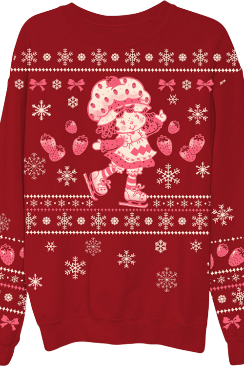 Faux Ugly Christmas Sweater Strawberry Shortcake Sweatshirtmain product image
