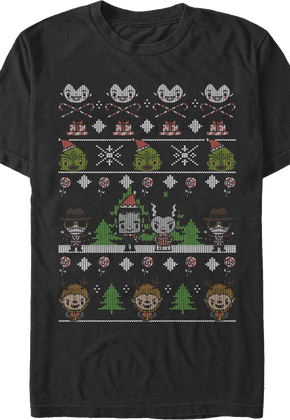 Faux Ugly Christmas Sweater Universal Monsters T-Shirt