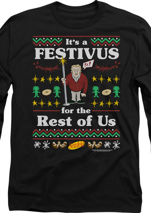 Faux Ugly Festivus Sweater Seinfeld Long Sleeve Shirt - main product image