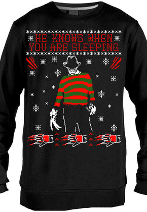 Faux Ugly Freddy Krueger Christmas Sweater