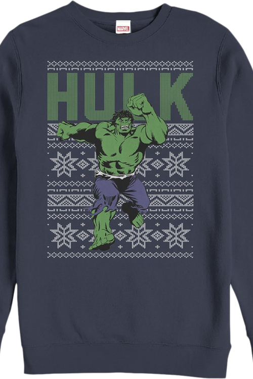 Faux Ugly Incredible Hulk Christmas Sweatermain product image