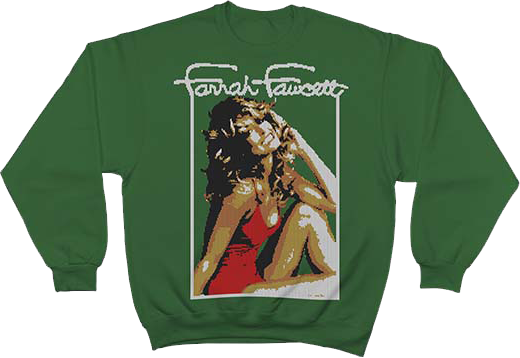 Faux Ugly Knit Farrah Fawcett Christmas Sweatshirt - main product image