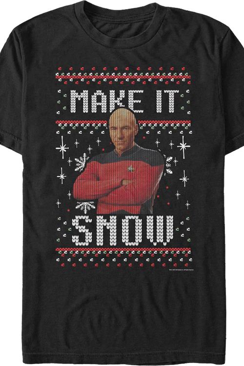 Faux Ugly Knit Make It Snow Star Trek The Next Generation T-Shirtmain product image