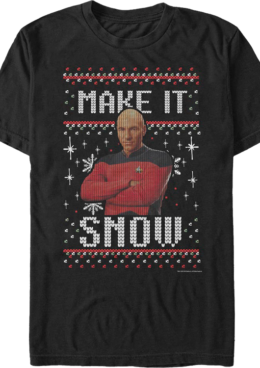 Faux Ugly Knit Make It Snow Star Trek The Next Generation T-Shirt - main product image