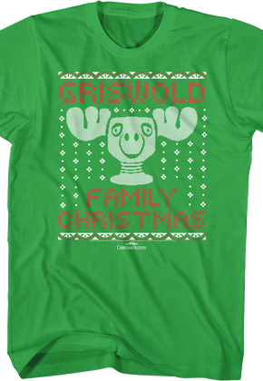Faux Ugly Knit Moose Mug Christmas Vacation T-Shirt