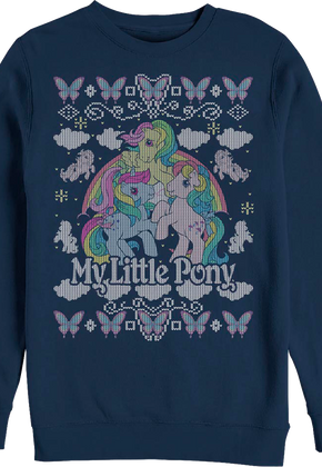 Faux Ugly Knit My Little Pony Christmas Sweatshirt
