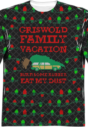 Faux Ugly Sweater Christmas Vacation Long Sleeve Tee
