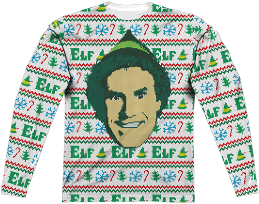 Faux Ugly Sweater Buddy the Elf Long Sleeve Tee - main product image