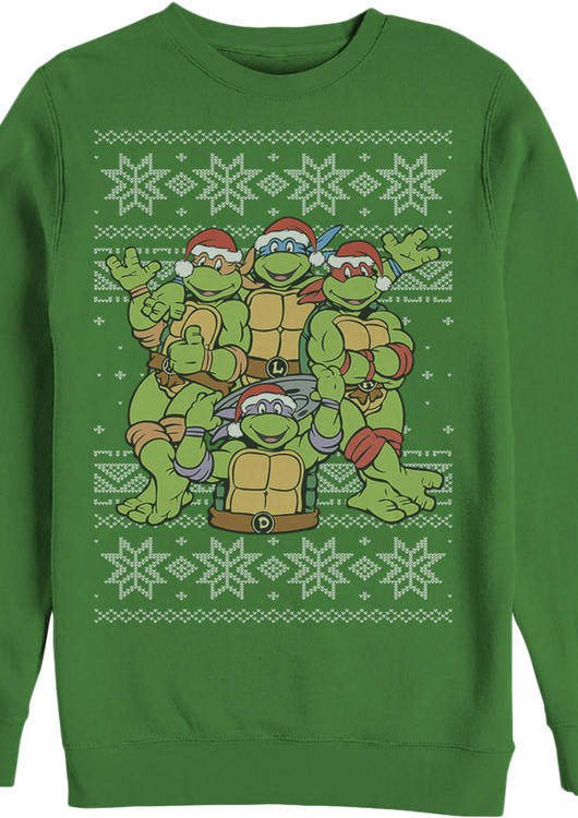 Faux Ugly Teenage Mutant Ninja Turtles Christmas Sweater - main product image