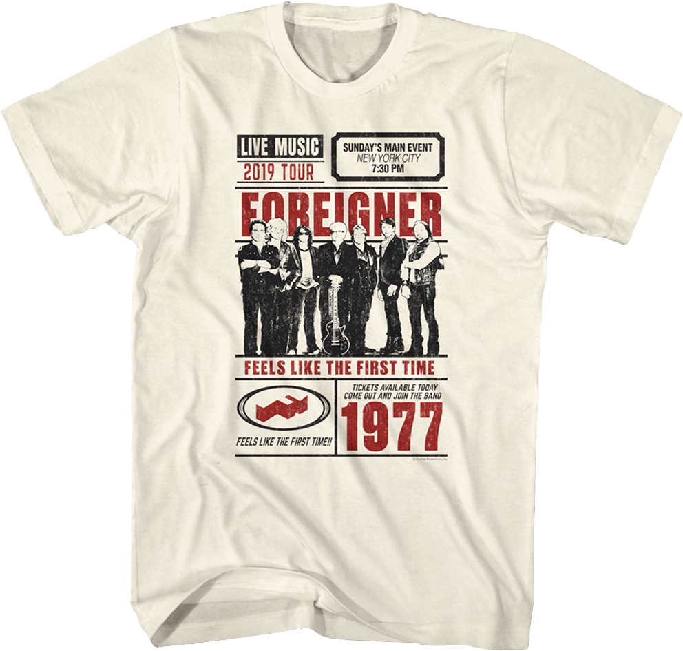 Foreigner 2019 tour t shirts outlet