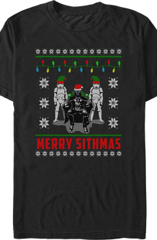 Festive Empire Faux Ugly Christmas Sweater Star Wars T-Shirt
