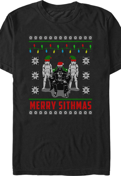 Festive Empire Faux Ugly Christmas Sweater Star Wars T-Shirt
