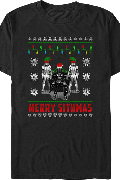 Festive Empire Faux Ugly Christmas Sweater Star Wars T-Shirt - main product image