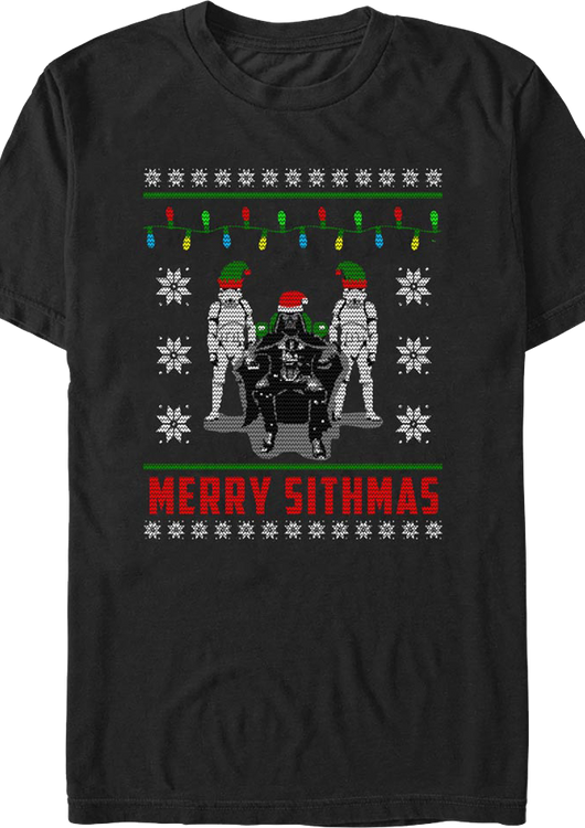 Festive Empire Faux Ugly Christmas Sweater Star Wars T-Shirt - main product image