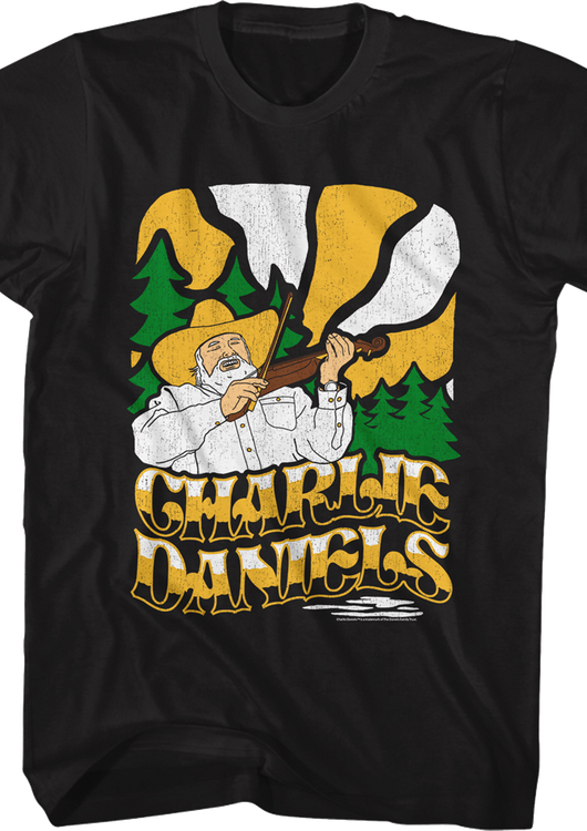 Fiddle Illustration Charlie Daniels T-Shirt - main product image