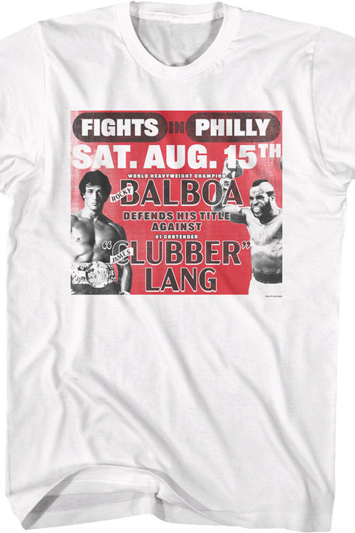 Fights In Philly Rocky Balboa vs Clubber Lang Rocky T-Shirtmain product image
