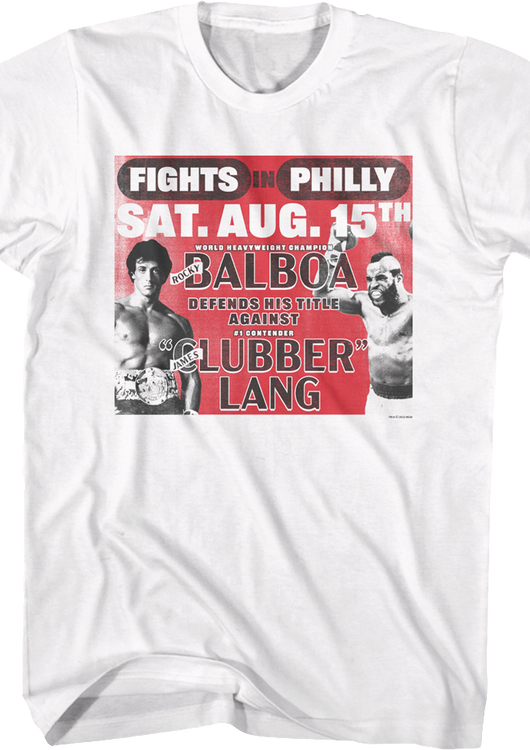 Fights In Philly Rocky Balboa vs Clubber Lang Rocky T-Shirt - main product image