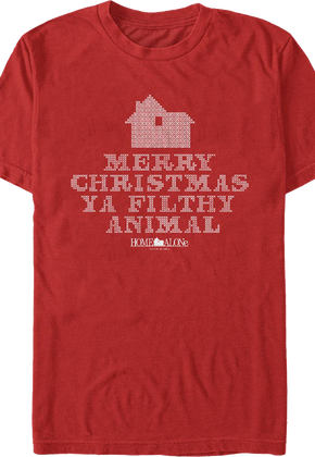 Filthy Animal Faux Ugly Knit Christmas Sweater Home Alone T-Shirt