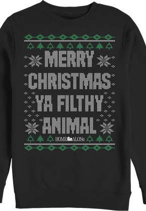 Filthy Animal Faux Ugly Sweater Home Alone Sweatshirt