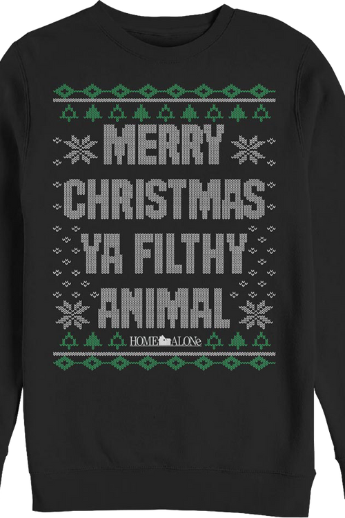Filthy Animal Faux Ugly Sweater Home Alone Sweatshirtmain product image