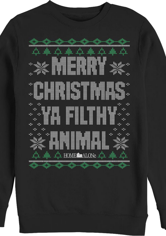Filthy Animal Faux Ugly Sweater Home Alone Sweatshirt - main product image
