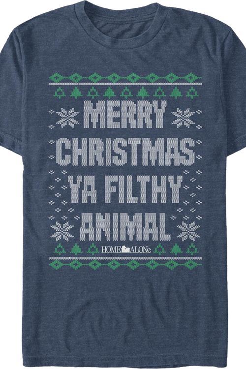Filthy Animal Faux Ugly Sweater Home Alone T-Shirtmain product image