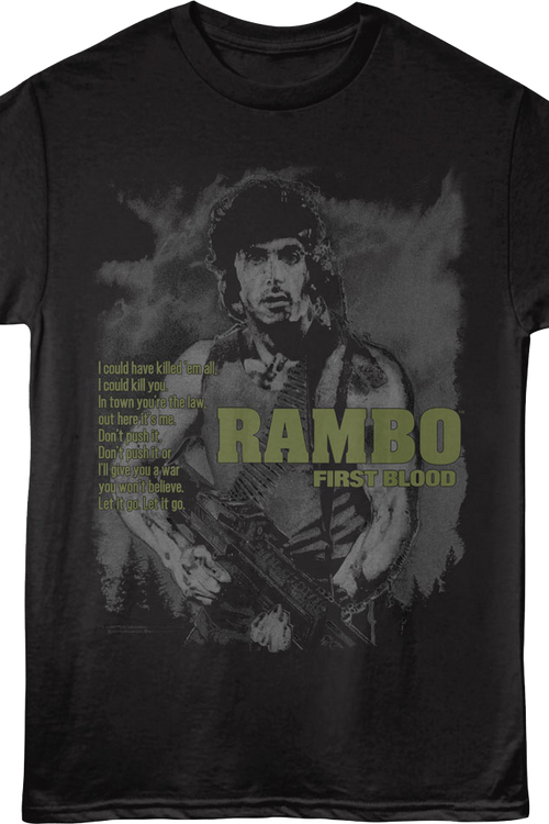 First Blood Let It Go Poster Rambo T-Shirt - main product image
