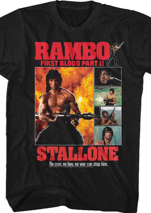 First Blood Part II Collage Rambo T-Shirt - main product image