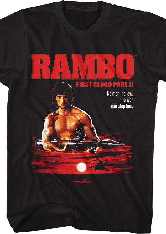 First Blood Part II Tagline Poster Rambo T-Shirt - main product image