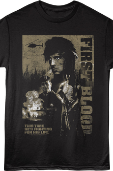 First Blood Tagline Poster Rambo T-Shirt