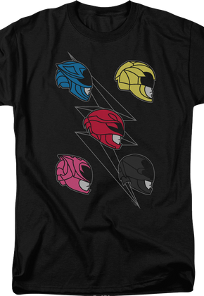 Five Helmets Mighty Morphin Power Rangers T-Shirt