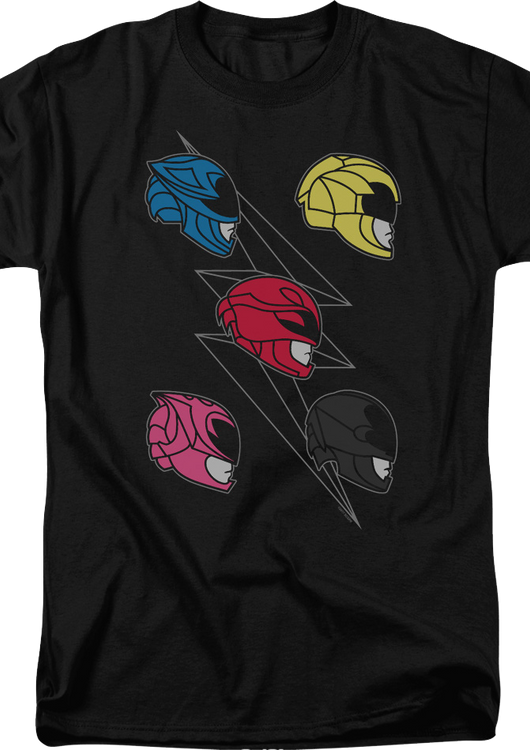 Five Helmets Mighty Morphin Power Rangers T-Shirt - main product image