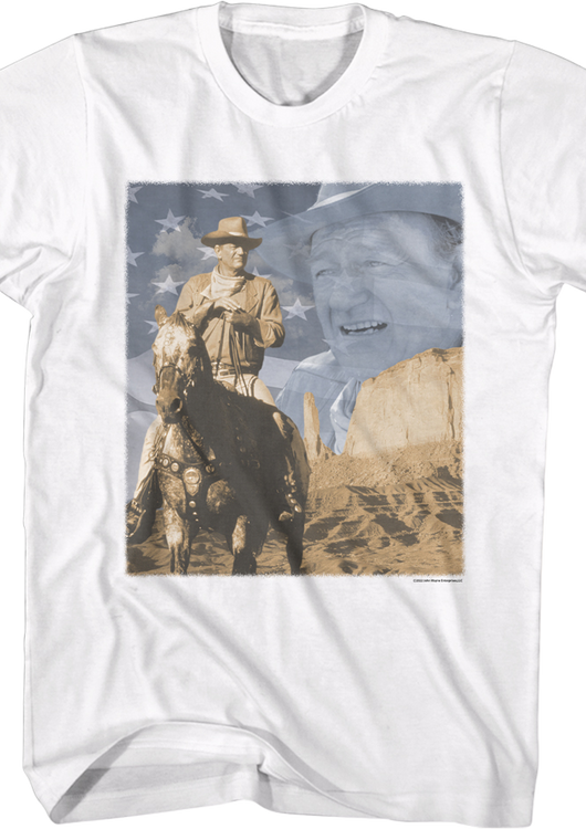 Flag Collage John Wayne T-Shirt - main product image