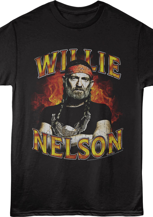Flames Willie Nelson T-Shirt - main product image
