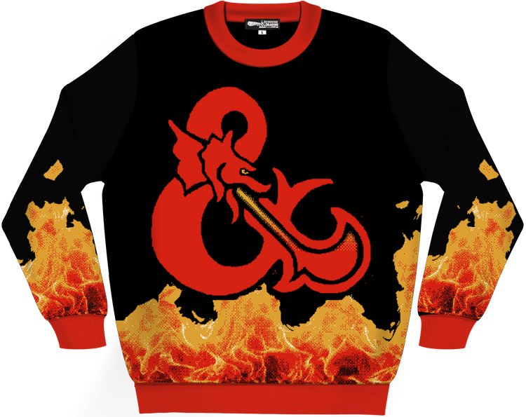 Flaming Logo Dungeons & Dragons Knitted Sweatermain product image