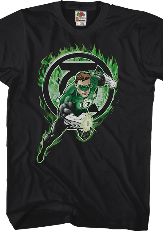 Flaming Logo Green Lantern T-Shirt - main product image