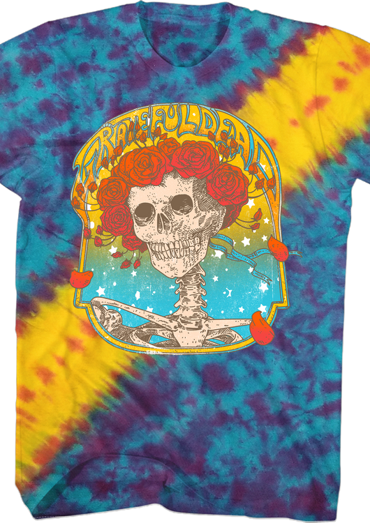 Flower Skeleton Grateful Dead Tie Dye T-Shirt - main product image