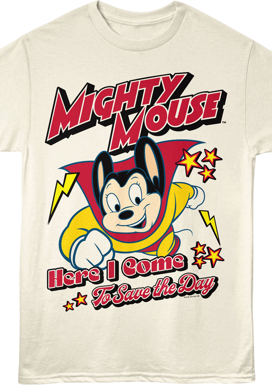Flying Here I Come To Save The Day Mighty Mouse T-Shirt - main product image