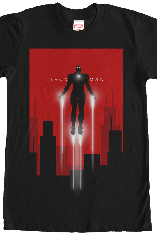 Flying Silhouette Iron Man T-Shirt - main product image