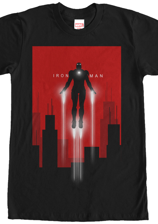 Flying Silhouette Iron Man T-Shirt - main product image