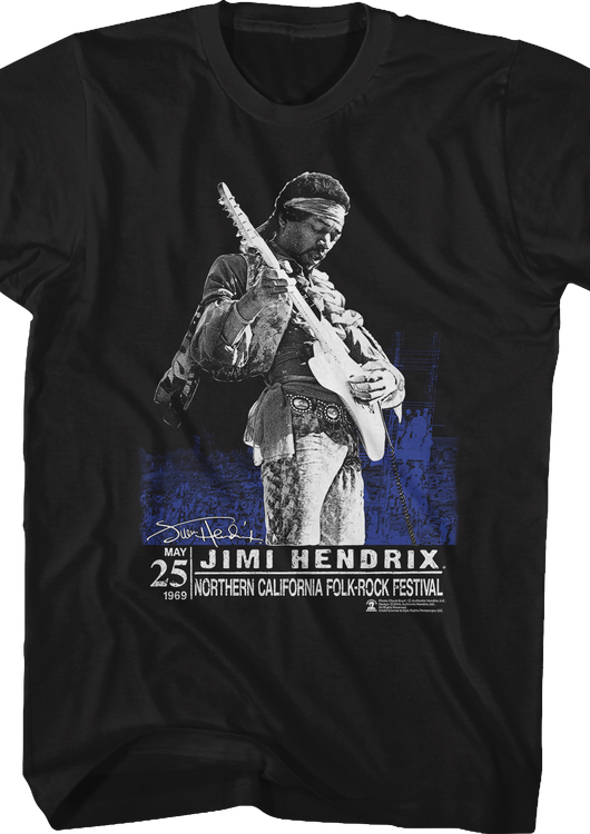 Folk-Rock Festival Jimi Hendrix T-Shirt - main product image