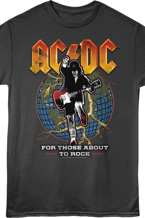 For Those About To Rock Globe ACDC T-Shirtmain product image