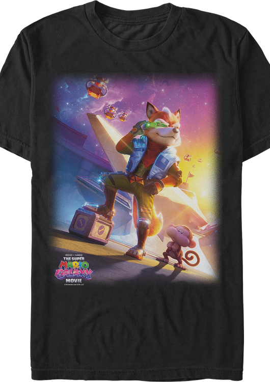 Fox McCloud Pose Super Mario Galaxy Movie Star Fox T-Shirt - main product image