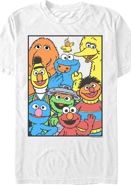 Framed Cast Photo Sesame Street T-Shirt - main product image