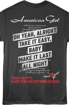 Front & Back American Girl Tom Petty And The Heartbreakers T-Shirt